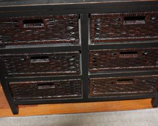 6 drawer wicker basket cabinet