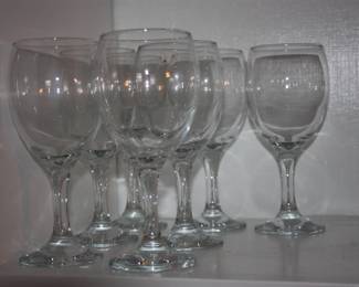 Set of stemmed wine glasses
