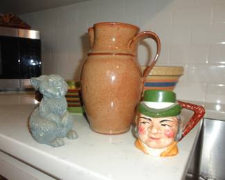 Seagrove "Jugtown" Pitcher/Vintage Toby Mug