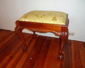 Chippendale style carved Mahogany footstool w/ claw feet