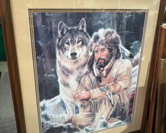 Maija "Lone Wolf" art print, professionally matted and framed
