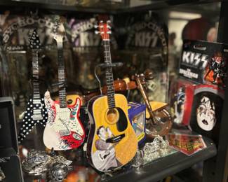 More miniature collectible guitars and rock band memorabilia