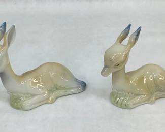 Pair of "Porcelanas Miquel Requena" Porcelain Deer
