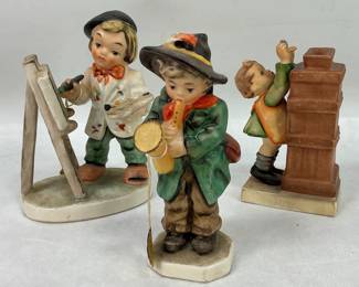 Vintage Goebel Hummel 'Little Thrifty' Bank & Friedel Figurines