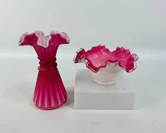 Fenton Bowl & Vase