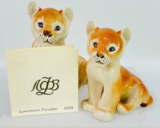 Lomonosov Porcelain Lion Cubs