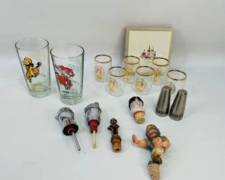 Vintage Coors Beer Barrel Tasting Glasses, Stanley Roberts Stainless Steel S & P Shakers, Vintage Denver Broncos Pint Glasses & More