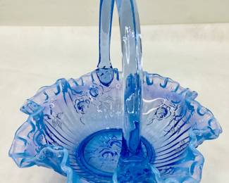 Vintage Fenton "Cabbage Rose" Brides Basket