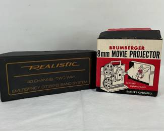 Vintage 'Realistic' CB Radio & 'Brumberger' 8mm Movie Projector