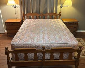 Yorktown by Flanders Maple wood
Queen Bed Jamison Xtra Firm Mattress
$350.00  headboard 62.5”w 38”t
Footboard 62.5”w 27”t