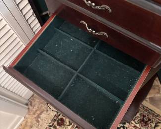 Jewelry Chest 8 drawers 2 doors and mirror $ 225.00. 18”w 15”d 41”t