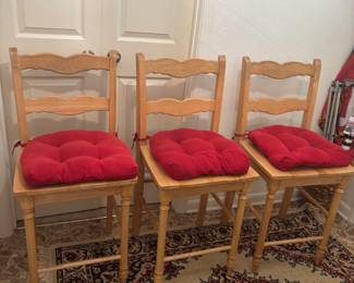 (3) Blonde Wood Counter Stools $180.00 set 18”w 17.25”d 39”t Flr2 s 23”