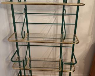 Green metal 4 shelf’s Bakers Rack $90
38.5”w 15”d 72”t