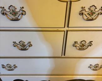 White w Gold trim MCM dresser w mirror wood  $250.00     
60”w 18”d 29”- 72” t w mirror 