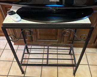 Metal Table w a tile top or Aquarium stand $80.00. 26”w 13”d 31”t