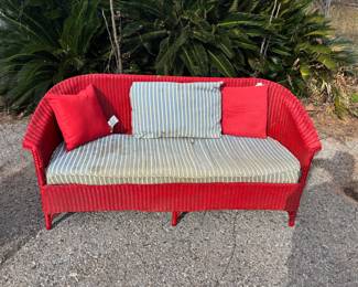 Red wicker sofa $150.00
70”L 23” d 31” t