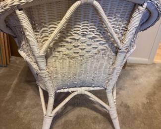 White wicker chair w cushions $125.00
30”w 24”d 32”t