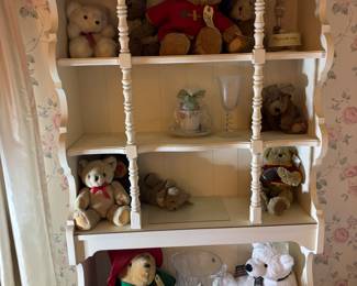 White w Gold trim MCM bookshelf chest wood 2 pieces $175.00     
30”w 18”d 77.5”t