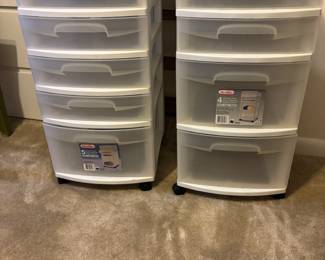 Rolling storage carts $18 each
12.5”w 14.5”d 25.5”t