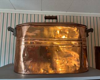Antique Copper Boiler Wash Tub $150.00. 28”w 12”d 13”t