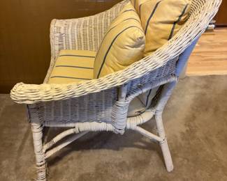 White wicker chair w cushions $125.00
30”w 24”d 32”t