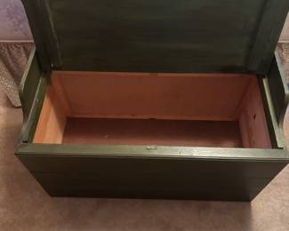 Black wood bench/ toy chest $60.00
35”w 16.5”d 17”-22.5”t