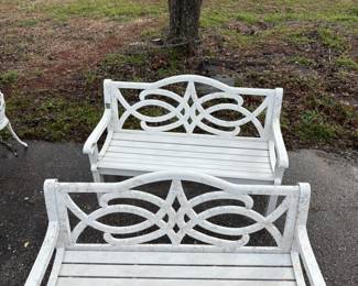 White Cast Aluminum Benches
51”L 22”d 35”t