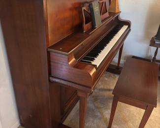 Shearer Upright Piano w bench.      $400.00.    Piano:60”L 27”d 49”t 
bench: 30”L 14”d 19”t
