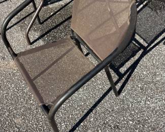 Patio Table & 4 chairs. $ 150.00 set
Tbl: 39”w 39”d 28”t Chr: 21”x 16” x 29”t