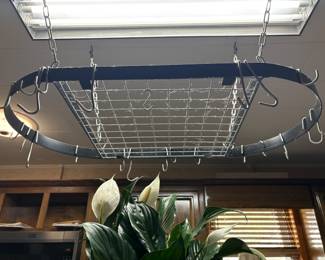 Metal Pot Rack $ 60.00
33”L 17”d 2”t w chains and hooks