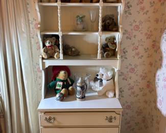 White w Gold trim MCM bookshelf chest wood 2 pieces $175.00     
30”w 18”d 77.5”t