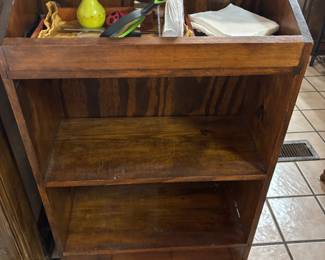 Wood Kitchen Bookshelf $ 75.00
24.25”w 11.25”d 34.5”t