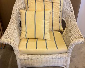 White wicker chair w cushions $125.00
30”w 24”d 32”t