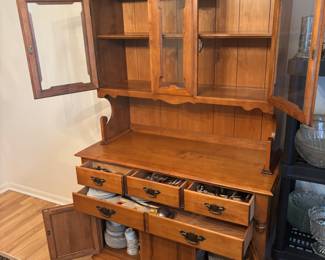 Tell City, IN 2 piece Hard Rock Maple Hutch $ 650.00.  44”w 19”d 70”t