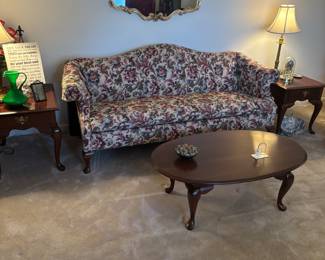 Humpback Sofa by Fairfield. Blue & Pink floral upholstery. 82”L 28”d 35”t Great condition! $ 450.00