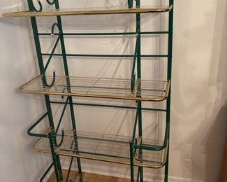 Green metal 4 shelf’s Bakers Rack $90
38.5”w 15”d 72”t