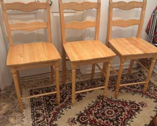 (3) Blonde Wood Counter Stools $180.00 set 18”w 17.25”d 39”t Flr2 s 23”