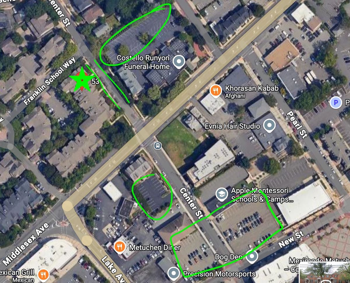 Green is areas you can park