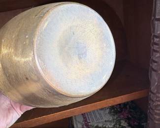 Vintage HandEtched Brass Vase with Floral and Leaf Motif  India second image