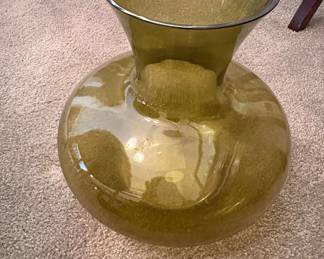 Large Blenko Amber Glass Vase