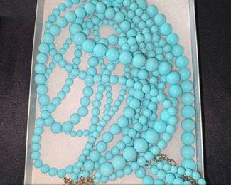 MultiStrand Turquoise Magnesite Beaded Necklace