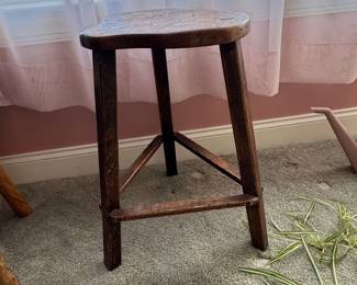 Antique Oak Three-Legged Milking Stool
