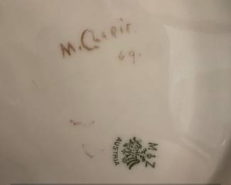 HandPainted Porcelain Plate with Pink Roses third image