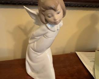 Lladro Curious Angel Porcelain Figurine