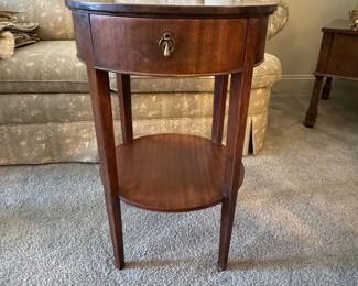 Antique Round Drum Table with Drawer