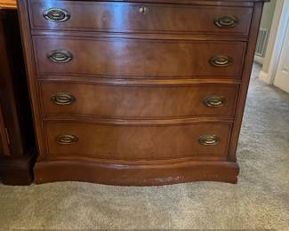 Dixie Furniture Mahogany Federal Style Bowfront Chest of Drawers
