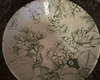 Italian Ceramic Plate with Floral Design