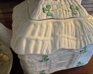 Belleek Irish Cottage Themed Ceramic Tea Set with Mug and Platter second image