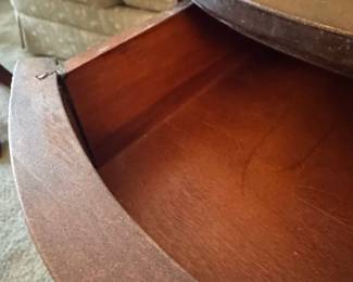 Antique Round Drum Table with Drawer third image