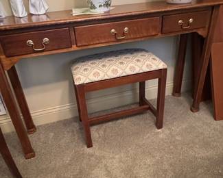 Mahogany Console Table with Stool